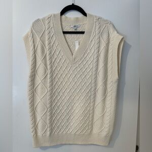 Madewell Cream Cable Knit Sweater NWT- Size Small